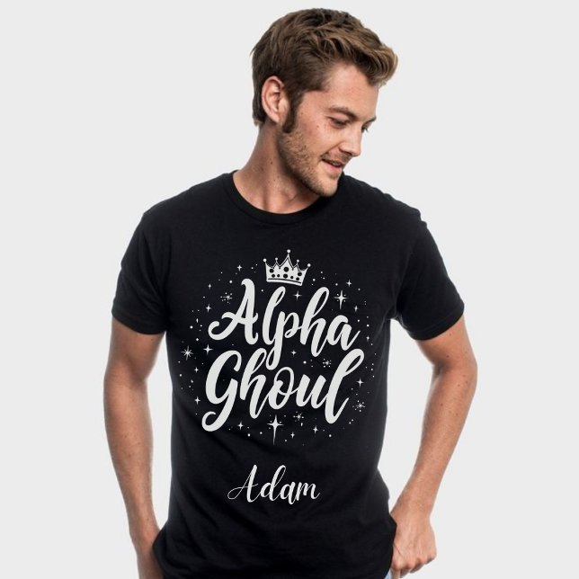 Elegant "Alpha Ghoul" Name Halloween Kalligrafie Sweatshirt (Von Creator hochgeladen)