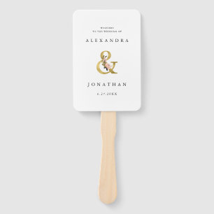 Elegant Ampersand   Begrüßung mit Gold und Blush Fächer