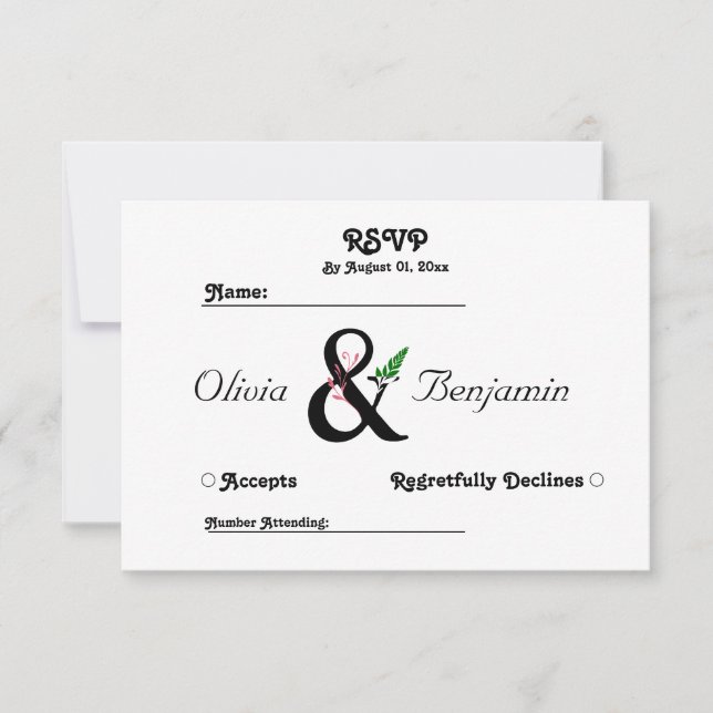 Elegant Ampersand Dankeschön Card Dankeskarte (Vorderseite)