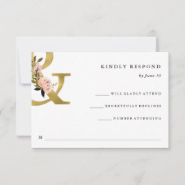Elegant Ampersand | Gold and Blush Wedding RSVP