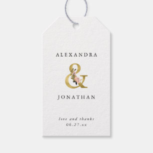 Elegant Ampersand   Hochzeit mit Gold und Blush Geschenkanhänger