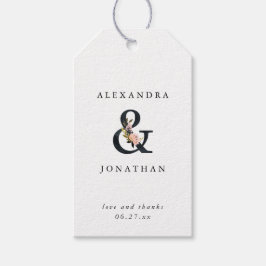 Elegant Ampersand | Schwarz-Weiß-Hochzeit Geschenkanhänger
