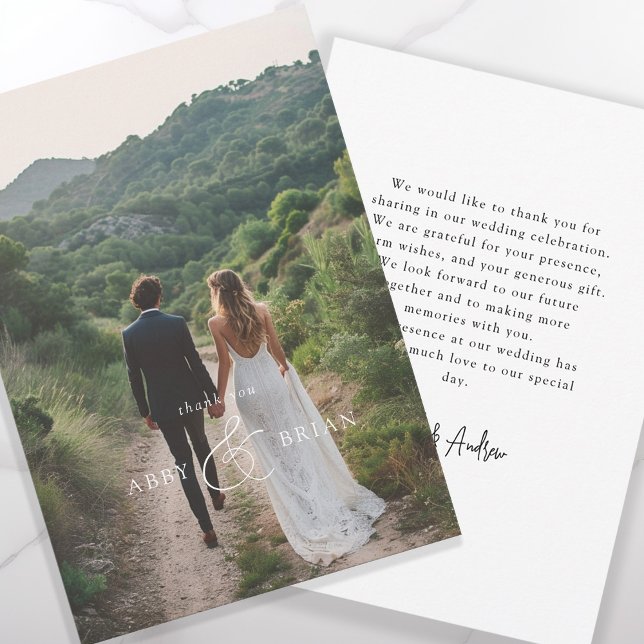 Elegant, Ampersand, Script-Schriftart, 1 Foto Dankeskarte (Von Creator hochgeladen)