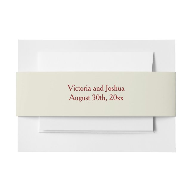 Elegant and Basic beige burgundy Einladungsbanderole (Vorderseite Beispiel)