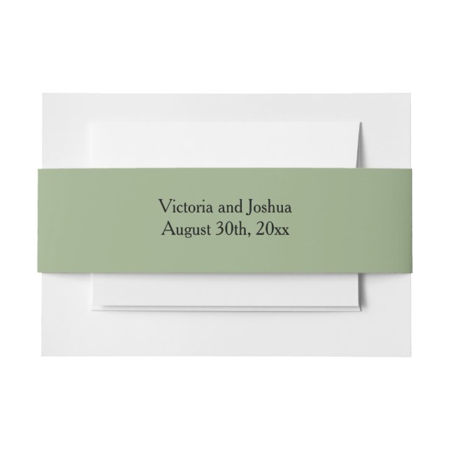 Elegant and Basic Sage Green Einladungsbanderole (Vorderseite Beispiel)