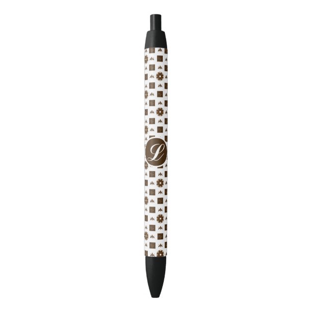Elegant and Classic Pattern Design Black Ink Pen Kugelschreiber (Vorderseite Vertikal)