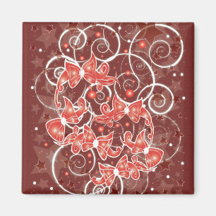 Elegant and Cute Christmas Bows and stars Magnet