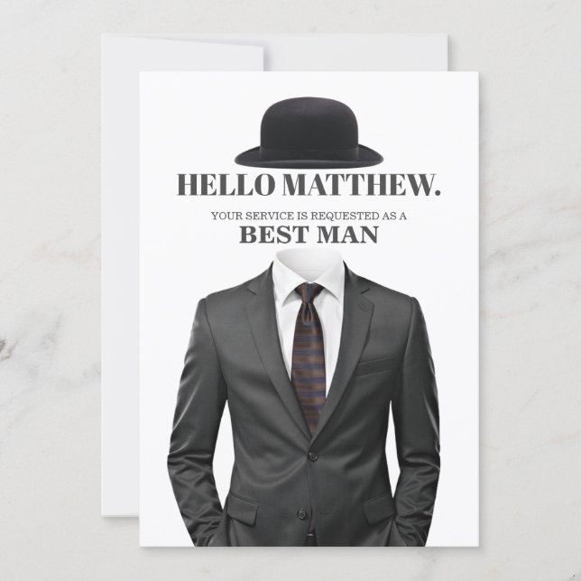 Elegant and Modern Wedding Best Man Proposal Card Einladung (Vorderseite)