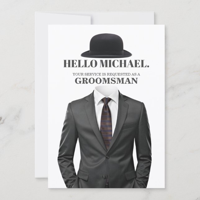 Elegant and Modern Wedding Groomsman Proposal Card Einladung (Vorderseite)