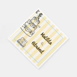 Elegant and Whimsical Pastel Stripes Serviette