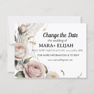 Elegant ändern Sie die Date Wedding Card Postkarte
