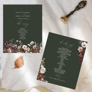 Elegant Anemone Dark Green Wedding