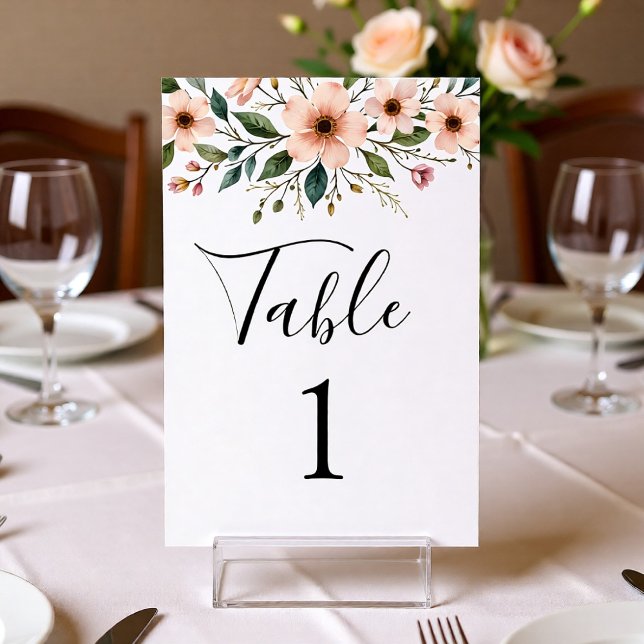 Elegant Anemone Wildflower Wedding Table Number  Tischnummer (Von Creator hochgeladen)