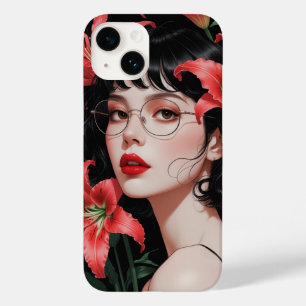 Elegant Anime Girl mit Lilies iPhone Case - Styli