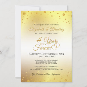 Elegant Anniversary # JAHRE IN DIE EWIGKEIT Gold Einladung