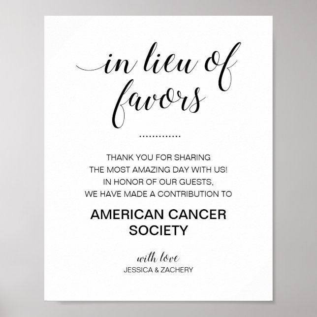 Elegant anstelle von Lieblingsspendenzeichen Poster (Vorne)