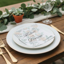 Elegant Apricot Orange Rose Wedding Paper