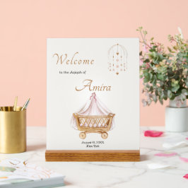Elegant Aqiqah Willkommen Akryllisches Zeichen Acrylschild