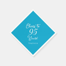 Elegant Aqua Blue freut sich auf 95 Jahre 95. Gebu Serviette