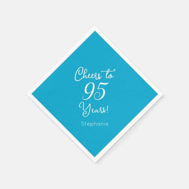 Elegant Aqua Blue freut sich auf 95 Jahre 95. Gebu Serviette (Ecke)