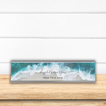 Elegant Aqua Blue Green Signature Script Name