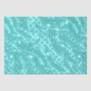 Elegant Aqua Blue Polka Dot Metallic Glitzer Seidenpapier