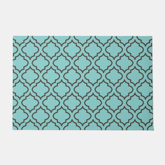 Elegant Aqua Brown Doormat Rug Fußmatte (Vorderseite)