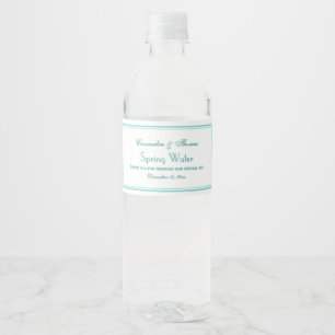 Elegant Aqua gerahmtes 2H-Wasserflaschenetikett Wasserflaschenetikett