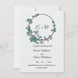 "Elegant Aqua & Green-Themed Wedding Invitation" Einladung