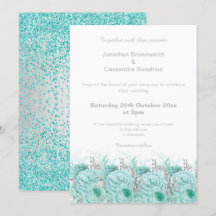 ELEGANT AQUA SILVER GLITZER FLUSSBREITE