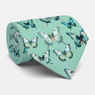 Elegant Aquamarin Butterfly Neck Tie Krawatte