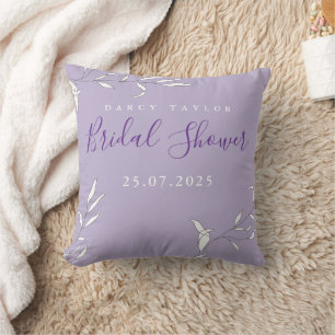 elegant, aquarell, floral, Brautdusche Lavendel Kissen