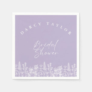 elegant,Aquarell,floral,Brautparty Lavendel Serviette