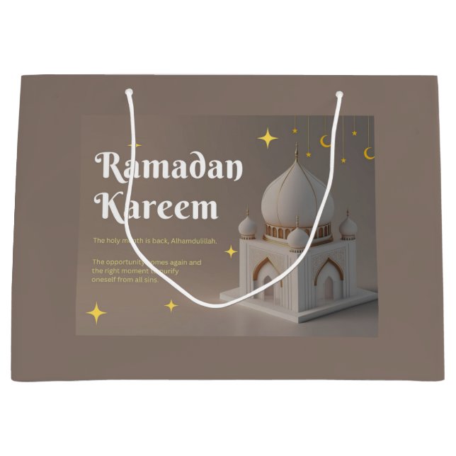 Elegant Arabic Calligraphy Ramadan Wishes Große Geschenktüte (Vorderseite)