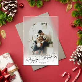 Elegant Arch 1 Photo Merry Christmas Holiday Card Acryleinladungen