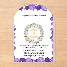 Elegant Arch Floral Wedding Invitation | Acrylic 