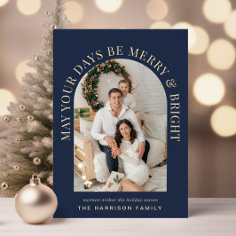 Elegant Arch Foto Merry Bright Blue Weihnachten