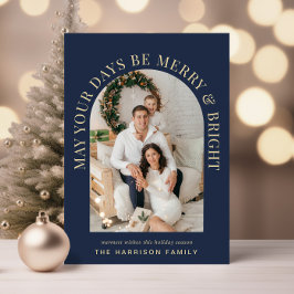 Elegant Arch Foto Merry Bright Blue Weihnachten