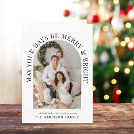 Elegant Arch Foto Merry Bright Weihnachten Karte