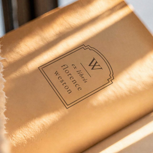 Elegant Arch Frame Monogram Modern Ex Libris Book Permastempel (Von Creator hochgeladen)