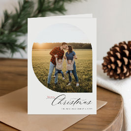 Elegant Arch Frame Photo Folded Holiday Card Feiertagskarte