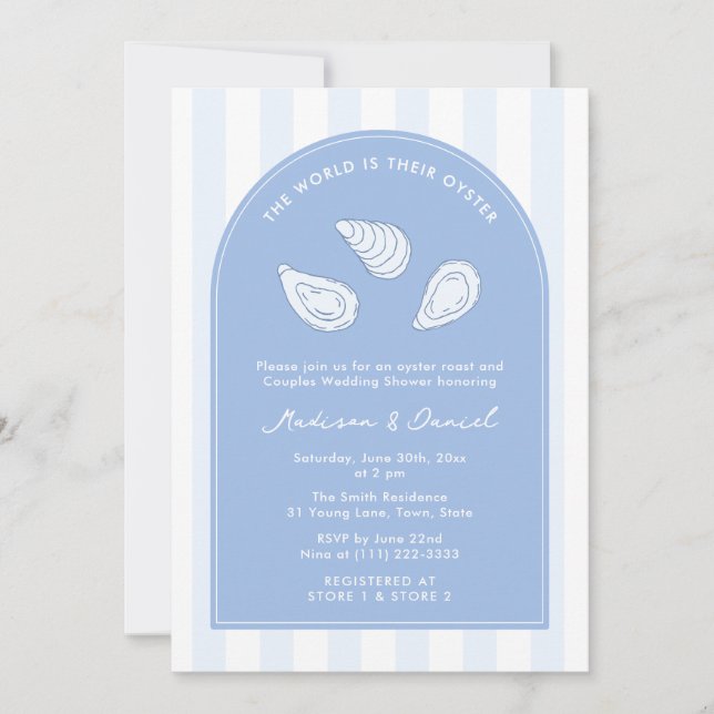 Elegant Arch Oyster Roast Couples Wedding Shower Einladung (Vorderseite)