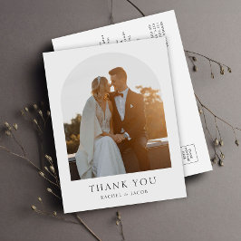 Elegant Arch Photo Wedding Thank You Postkarte