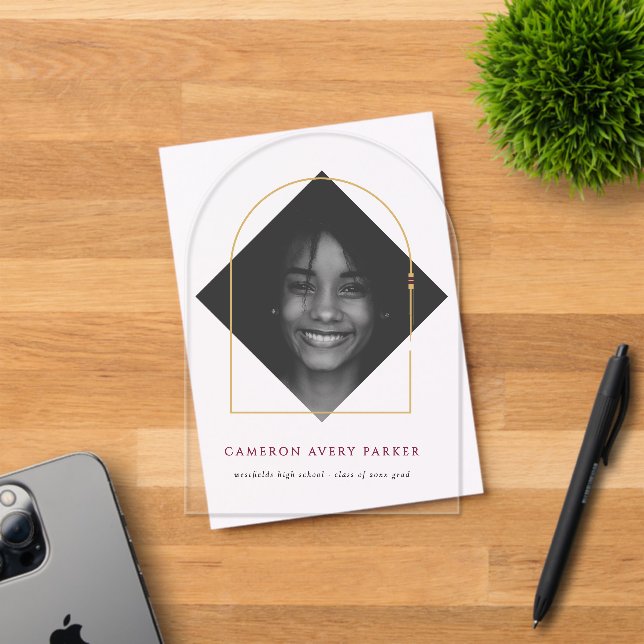 Elegant Arch Tassels Modern Frame Photo Graduation Acryleinladungen (Insitu (Einladungskarte))