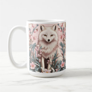 Elegant Arctic Fox Pink Floral Kaffeetasse
