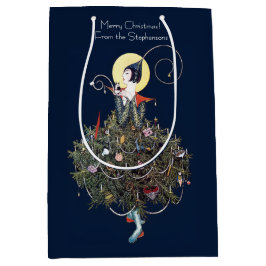 Elegant Art Deco Fashion Christmas Tree Retro Mittlere Geschenktüte
