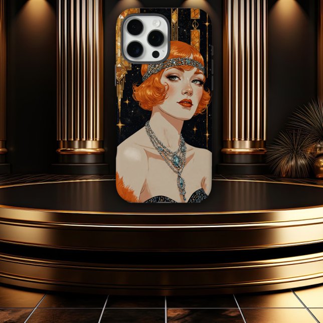 Elegant Art Deco Flapper Girl Case-Mate iPhone Hülle (Von Creator hochgeladen)