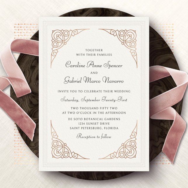Elegant Art Deco Wedding Foil Invitation Folieneinladung (Von Creator hochgeladen)