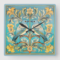 Elegant Art Nouveau Birds Pat#23 Aquamarin Peach I
