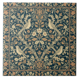 Elegant Art Nouveau Floral Bird Vintage Botanical Fliese